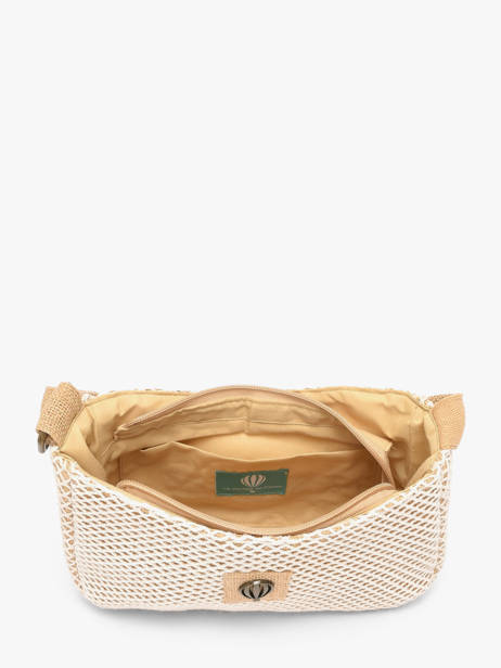 Sac Bandoulière Resille Coton Le voyage en panier Beige resille PM942 vue secondaire 3