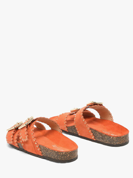 Mules Avec Brides En Cuir Semerdjian Orange women ARIANNA vue secondaire 2