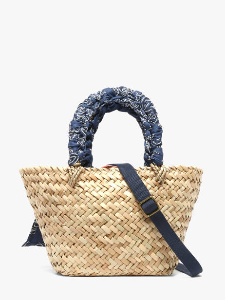 Satchel Bandana Straw Le voyage en panier Blue bandana PM968 other view 4