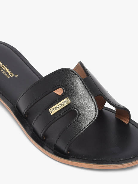 Slippers Damia In Leather Les tropeziennes Black accessoires DAMIA other view 2