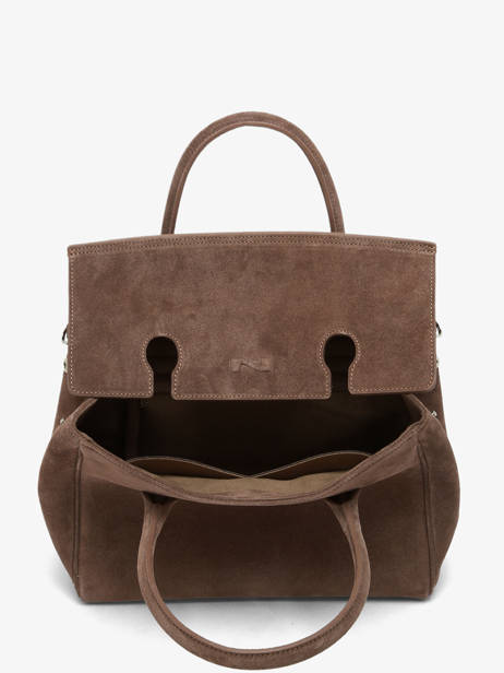 Sac à Main Clara Cuir Daim Nathan baume Marron nathan 2S vue secondaire 3