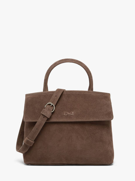 Sac Bandoulière Clarita Cuir Daim Nathan baume Marron nathan 18S