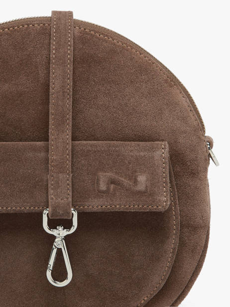 Sac Bandoulière Dorine Cuir Daim Nathan baume Marron nathan 32PS vue secondaire 2