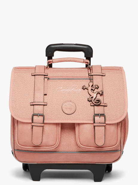 Wheeled Schoolbag 2 Compartments Cameleon Pink vintage color CR38