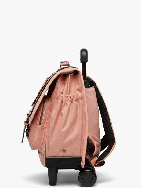 Wheeled Schoolbag 2 Compartments Cameleon Pink vintage color CR38 other view 3