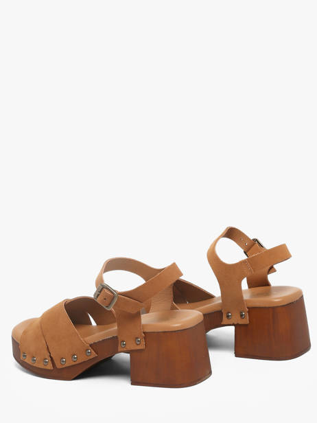 Heeled Sandals In Leather Semerdjian Brown accessoires MICOL other view 2