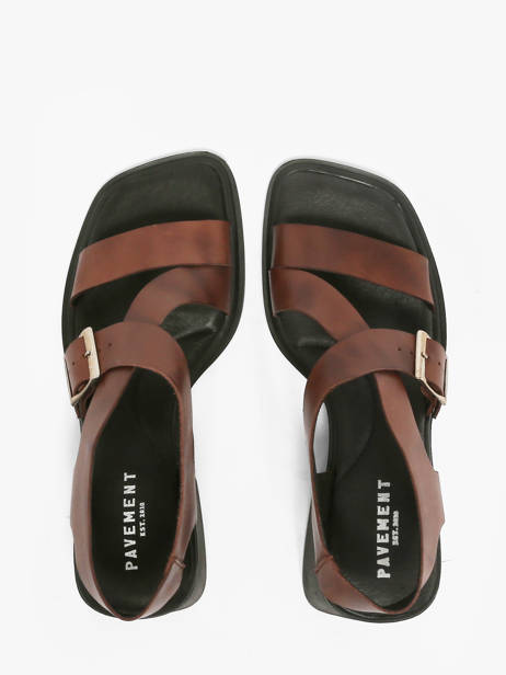 Sandales à Talon En Cuir Pavement Marron women 25273 vue secondaire 3
