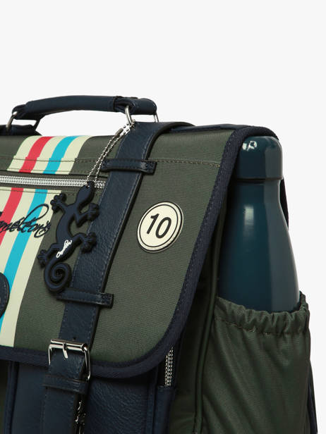 Cartable 2 Compartiments Cameleon Bleu vintage urban CA38 vue secondaire 6
