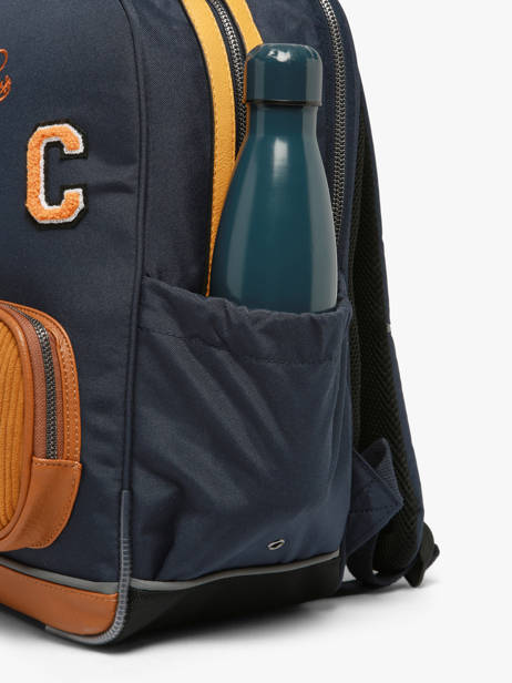 2-compartment Backpack Cameleon Blue vintage urban SO40 other view 6