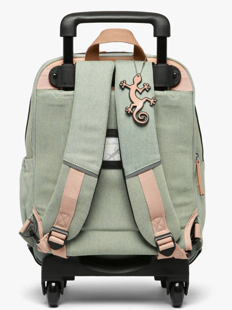 Sac A Dos à Roulettes 2 Compartiments Vintage Fantasy Cameleon Vert vintage fantasy SR40 vue secondaire 3