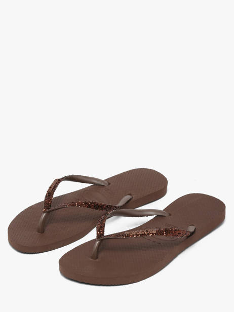 Tongs Slim Glitter Ii Havaianas Marron accessoires 4146975F vue secondaire 2