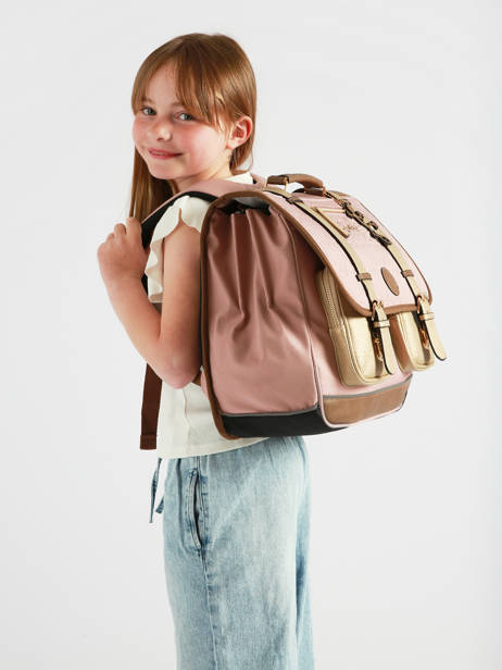 Satchel For Kids 3 Compartments Cameleon Brown vintage fantasy CA41 other view 1