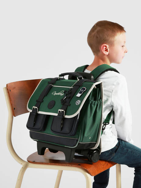 Wheeled Schoolbag 2 Compartments Vintage Urban Cameleon Green vintage urban CR38 other view 2