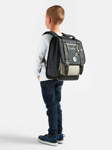 2-compartment Backpack Cameleon Gray vintage urban SD39 other view 1