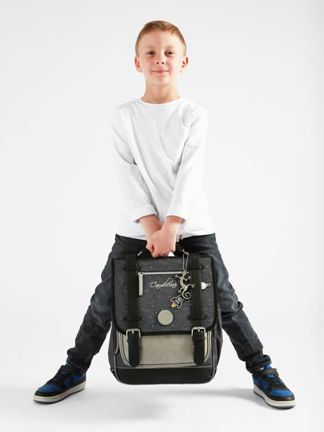 2-compartment Backpack Cameleon Gray vintage urban SD39 other view 2