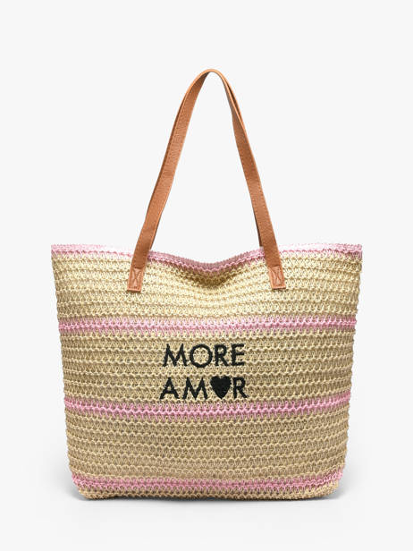 Shoulder Bag Plage Straw Gerard pasquier Pink plage P26031