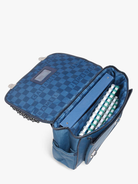 2-compartment Satchel Caramel et cie Blue boheme FI other view 3