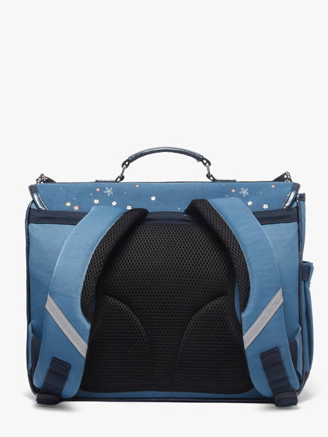 2-compartment Satchel Caramel et cie Blue boheme FI other view 4
