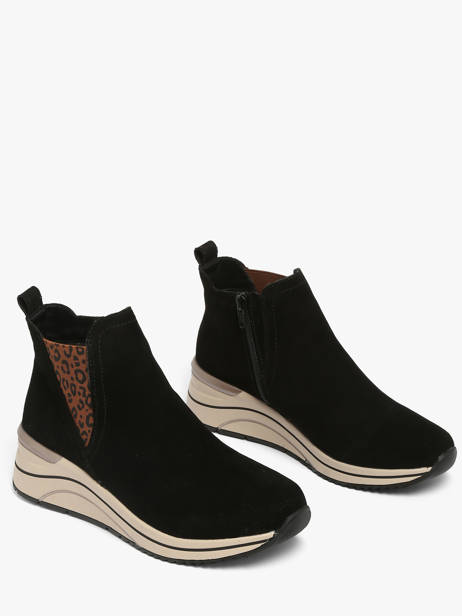 Sneakers Semelle Compensée En Cuir Remonte Noir women 5 vue secondaire 1