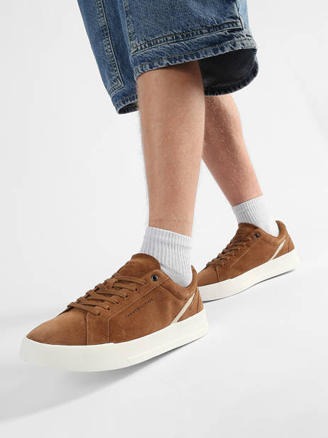 Sneakers In Leather Tommy hilfiger Brown men 5880GVQ other view 1