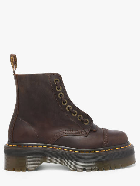 Platform Boots In Leather Dr martens Brown women 40910200