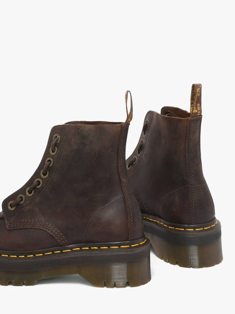Platform Boots In Leather Dr martens Brown women 40910200 other view 3