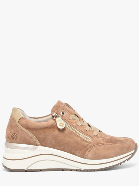 Platform Sneakers In Leather Remonte Beige accessoires 64