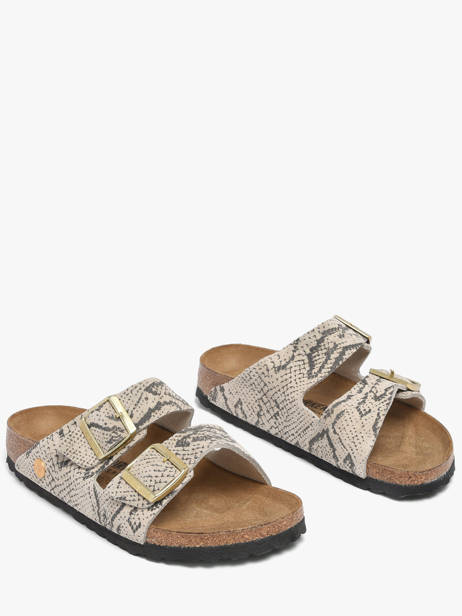 Slippers In Leather Birkenstock Gray accessoires 1033065 other view 1