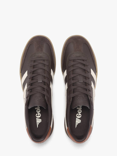 Sneakers In Leather Gola Brown men CMB744CW other view 3