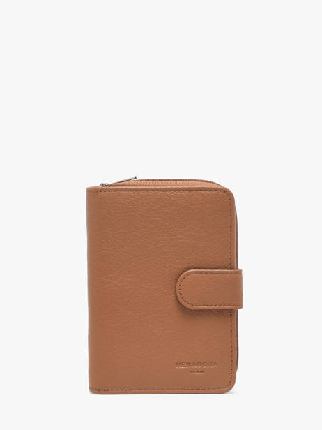 Wallet Leather Hexagona Brown confort 461063R