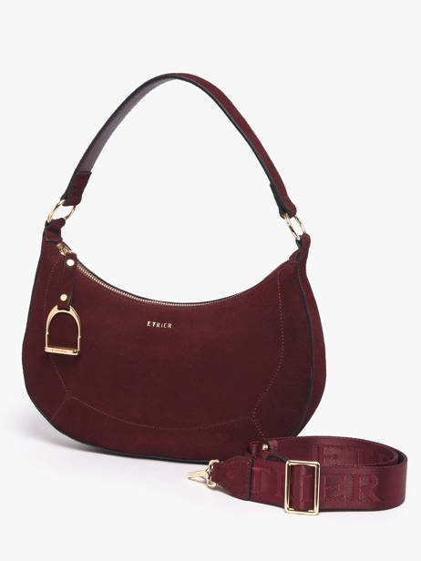 Shoulder Bag Altesse Suede Leather Etrier Red altesse suede EASU017M other view 3