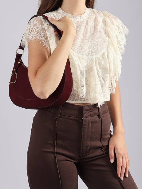 Shoulder Bag Altesse Suede Leather Etrier Red altesse suede EASU017M other view 1
