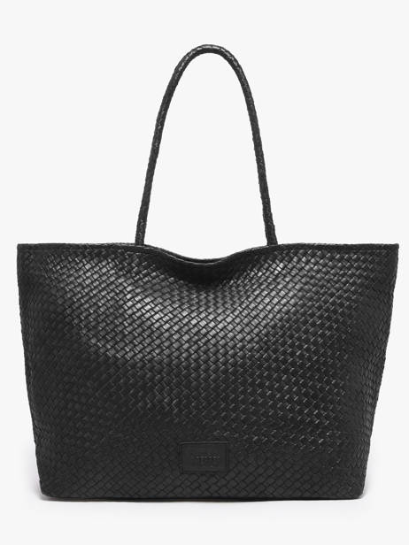 Shoulder Bag A4 Lisbonne Leather Basilic pepper Black lisbonne BLIS02