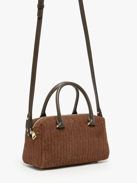 Shoulder Bag Tresse Cube Leather Lancaster Brown tresse cube 67 other view 1