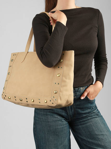 A4 Size Shoulder Bag Eyelet Torrow Beige eyelet TEYE01 other view 1