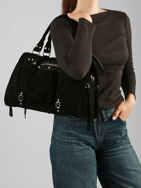 A4 Size Shoulder Bag Velvet Milano Black velvet VE24095O other view 1