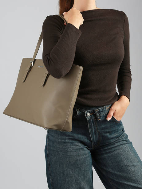 Shopping Bag A4 Saffiano Polyurethane David jones Gray saffiano 5 other view 1