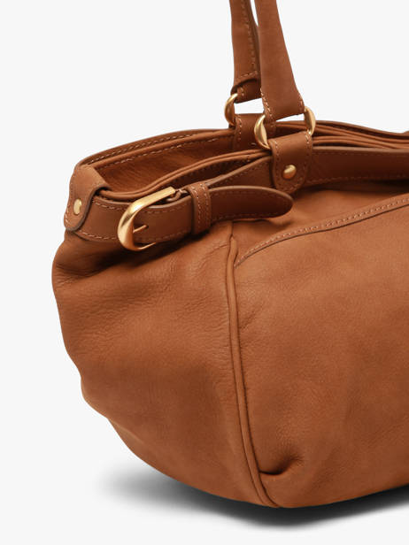 Large Leather Lune Shoulder Bag Nubuck Leather Vanessa bruno Brown lune 3V40921 other view 2