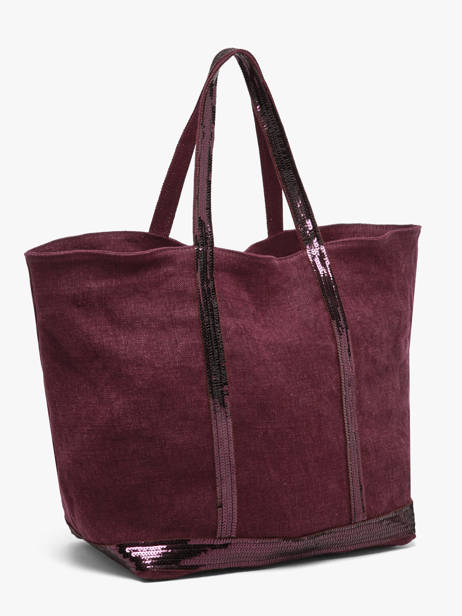 Large Le Cabas Tote Bag Linnen Sequins Vanessa bruno Violet cabas lin 31V40315 other view 1