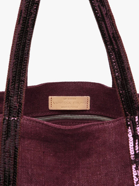 Large Le Cabas Tote Bag Linnen Sequins Vanessa bruno Violet cabas lin 31V40315 other view 2