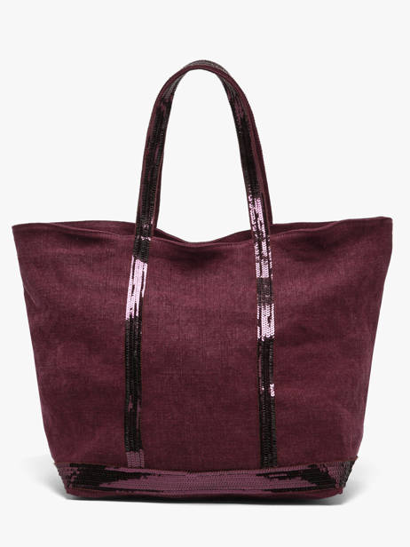Large Le Cabas Tote Bag Linnen Sequins Vanessa bruno Violet cabas lin 31V40315 other view 4