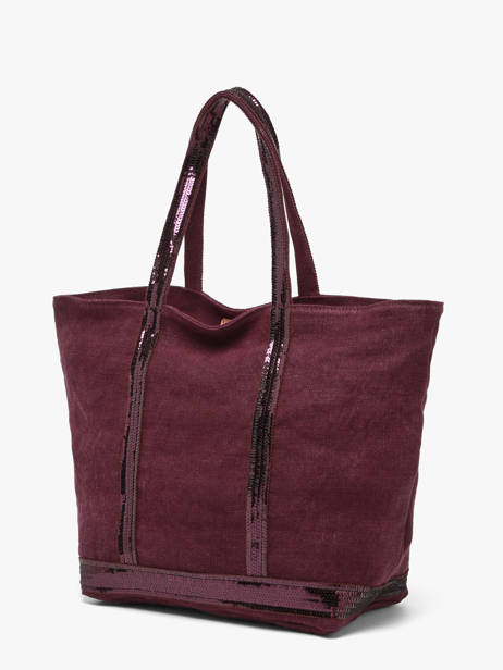 Medium Zipped Le Cabas Tote Bag Linen Sequins Vanessa bruno Violet cabas lin 31V40378 other view 1