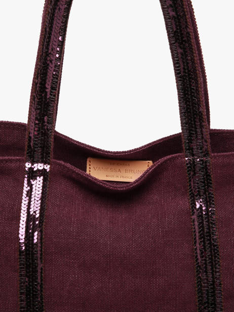 Medium Zipped Le Cabas Tote Bag Linen Sequins Vanessa bruno Violet cabas lin 31V40378 other view 2