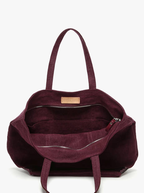 Medium Zipped Le Cabas Tote Bag Linen Sequins Vanessa bruno Violet cabas lin 31V40378 other view 3