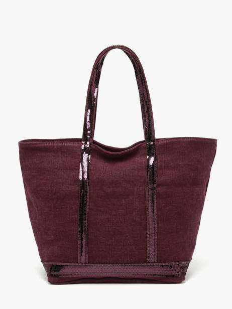Medium Zipped Le Cabas Tote Bag Linen Sequins Vanessa bruno Violet cabas lin 31V40378 other view 4