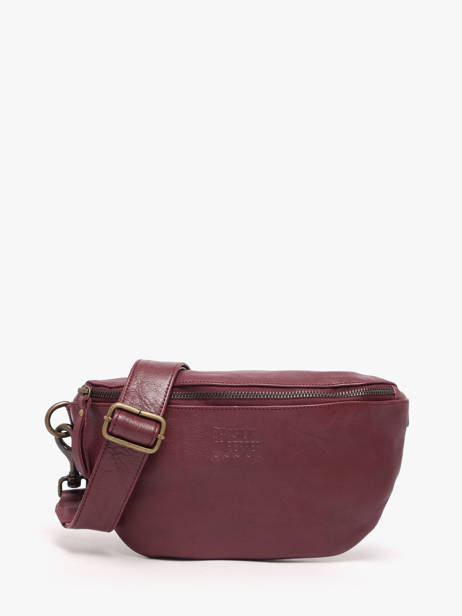 Leather Cow Belt Bag Basilic pepper Red cow BCOW55