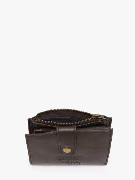 Porte-monnaie Porte-cartes Cow Cuir Basilic pepper Marron cow BCOW94 vue secondaire 3