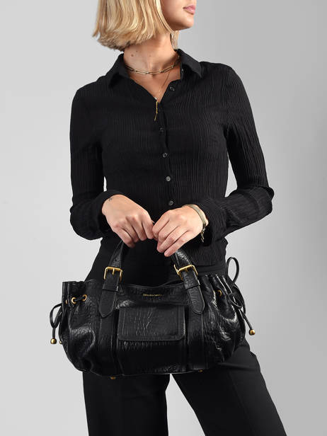 Satchel Bubble Leather Gerard darel Black bubble DES67428 other view 1