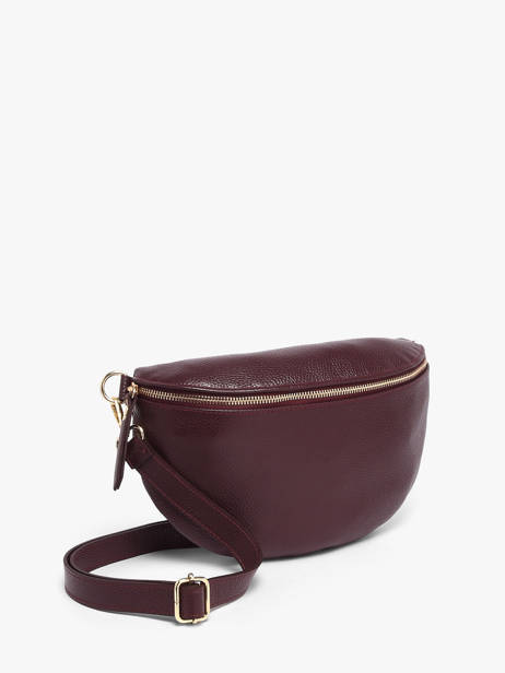 Sac Banane Cuir Milano Rouge caviar CA21123O vue secondaire 2