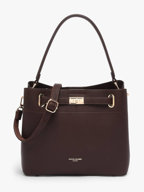 Sac Porté épaule Saffiano David jones Marron saffiano 4